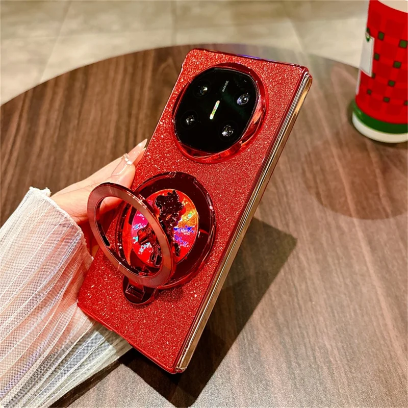 Cover per Huawei Mate X6, Stile Carosello con Supporto Girevole, Custodia Rigida in Policarbonato