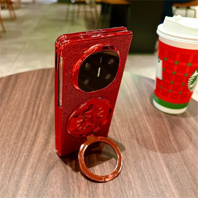 Cover per Huawei Mate X6, Stile Carosello con Supporto Girevole, Custodia Rigida in Policarbonato