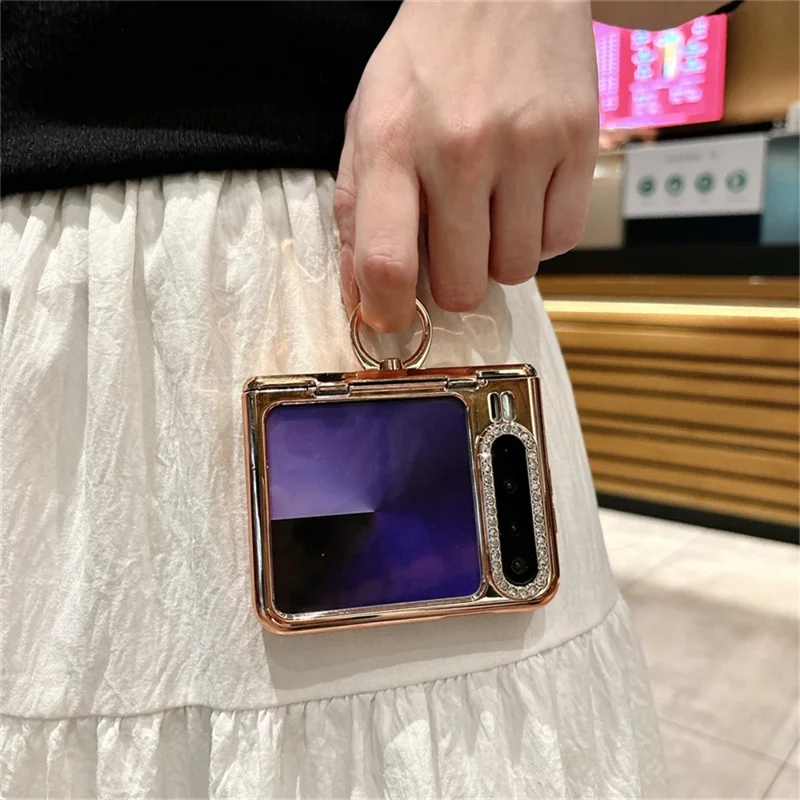 غطاء لهواوي بورا X مع حامل حلقي وتصميم متموج من البلاستيك الصلب مع فيلم شاشة خلفي - فضي