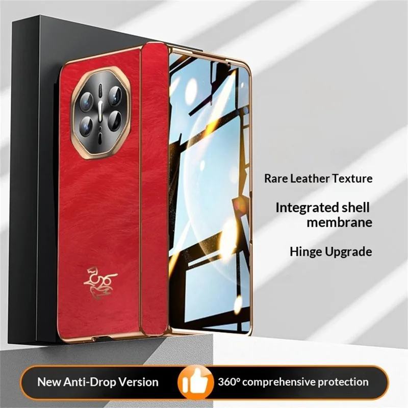 For Huawei Mate X6 Case Horse Pattern Hinge Protection Hard PC Phone Cover with Front Screen Protector