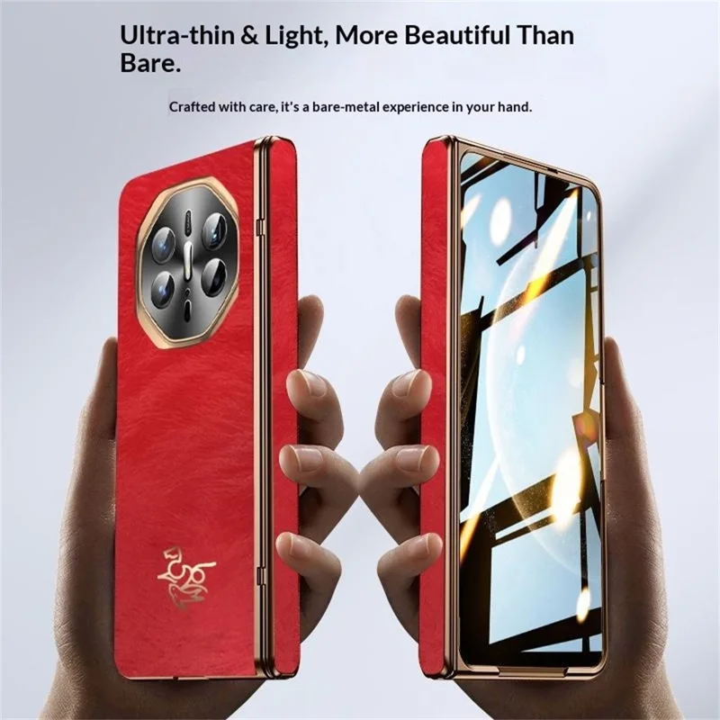 For Huawei Mate X6 Case Horse Pattern Hinge Protection Hard PC Phone Cover with Front Screen Protector