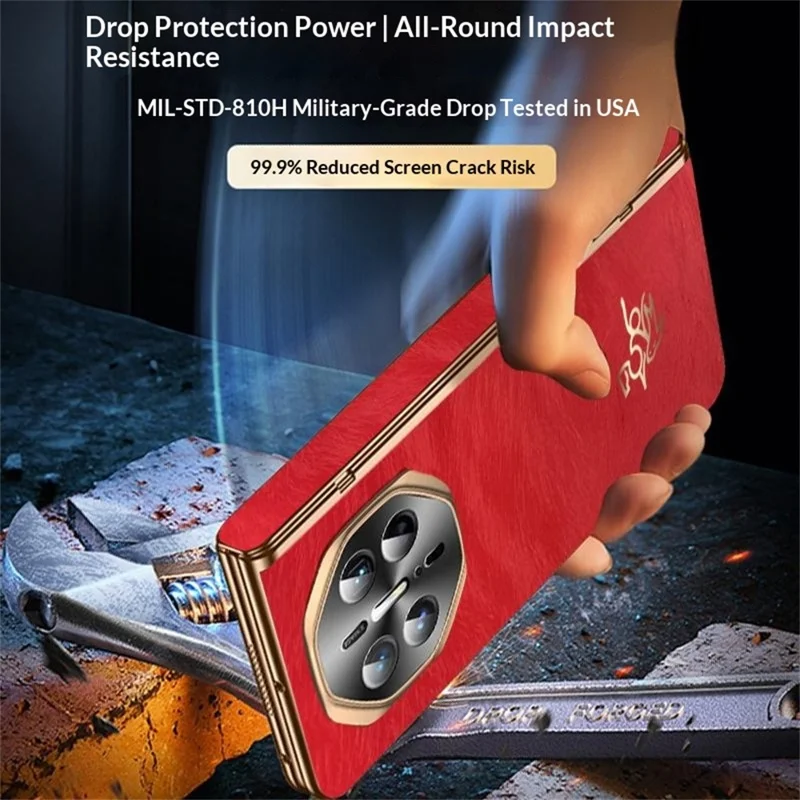 For Huawei Mate X6 Case Horse Pattern Hinge Protection Hard PC Phone Cover with Front Screen Protector