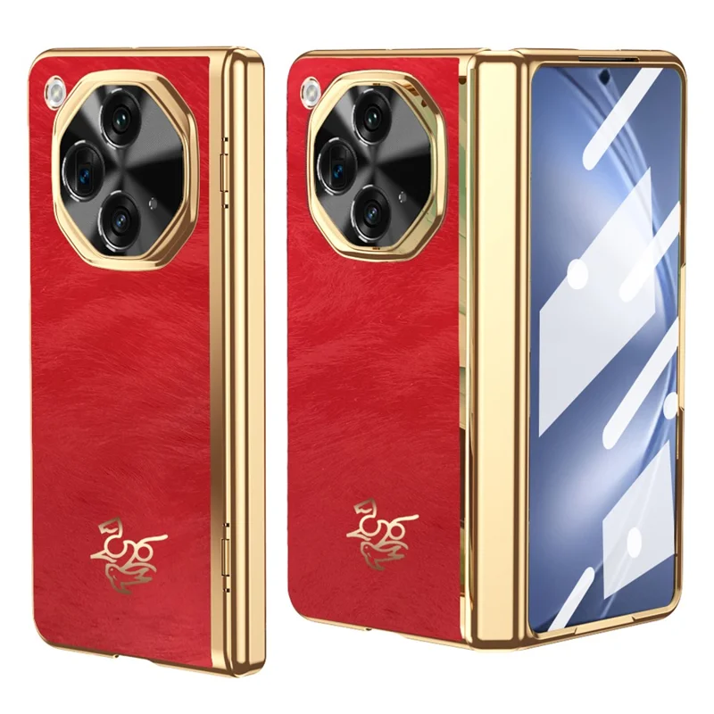 Custodia per Oppo Find N3 5G con Motivo Cavallo, Protezione per Cerniera, Cover Rigida in PC con Protezione Frontale per Schermo