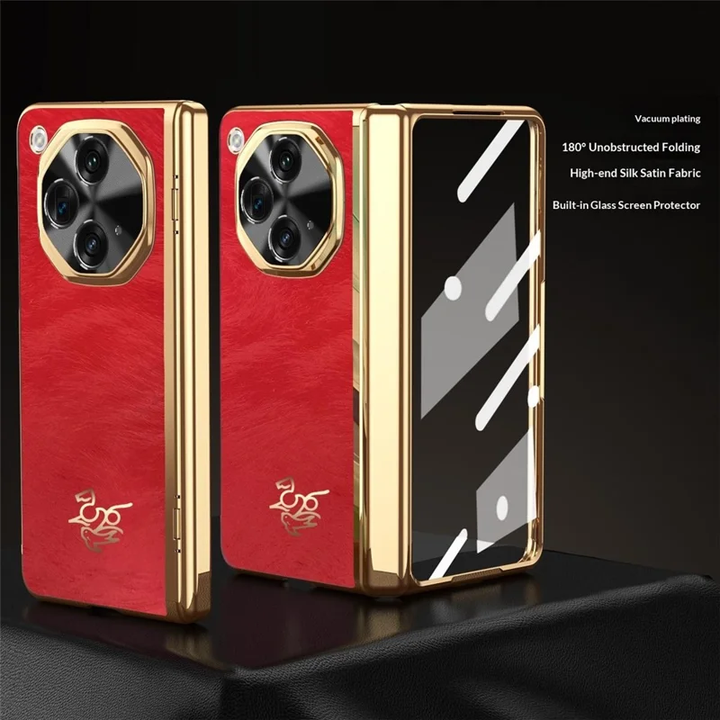 Custodia per Oppo Find N3 5G con Motivo Cavallo, Protezione per Cerniera, Cover Rigida in PC con Protezione Frontale per Schermo