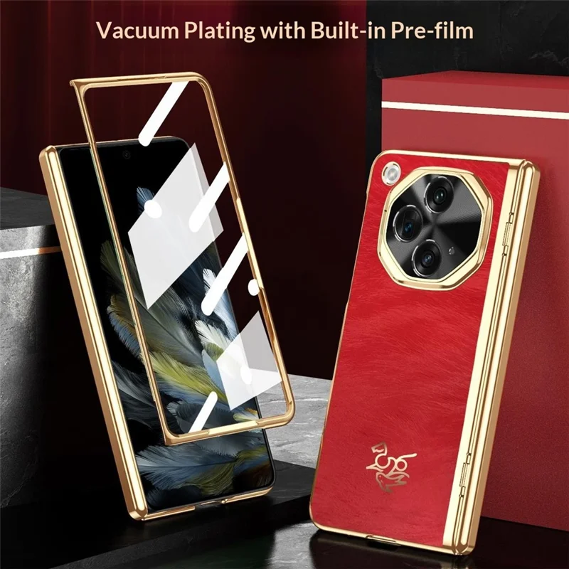 Custodia per Oppo Find N3 5G con Motivo Cavallo, Protezione per Cerniera, Cover Rigida in PC con Protezione Frontale per Schermo