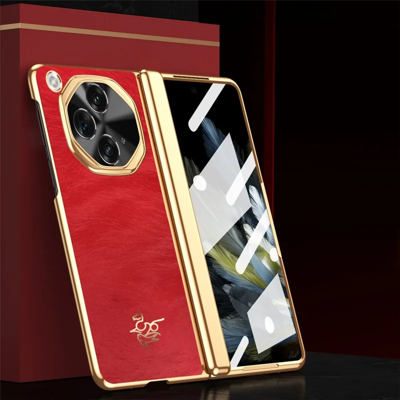 Custodia per Oppo Find N3 5G con Motivo Cavallo, Protezione per Cerniera, Cover Rigida in PC con Protezione Frontale per Schermo