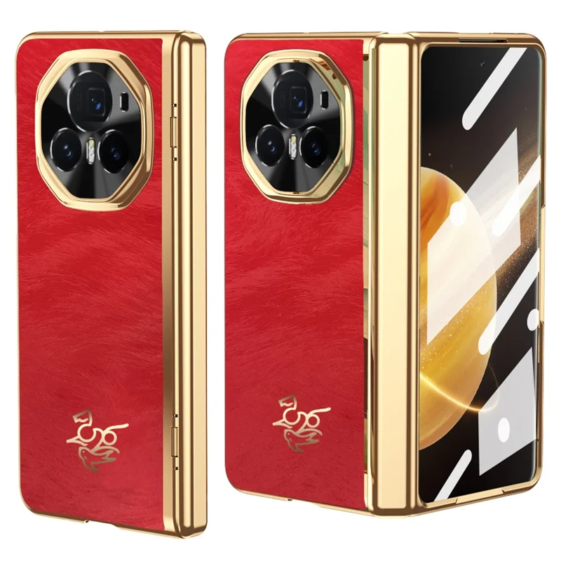 For Honor Magic V3 5G Case Horse Pattern Hinge Protection Hard PC Phone Cover with Front Screen Protector