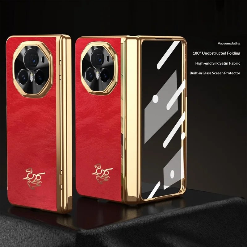 For Honor Magic V3 5G Case Horse Pattern Hinge Protection Hard PC Phone Cover with Front Screen Protector