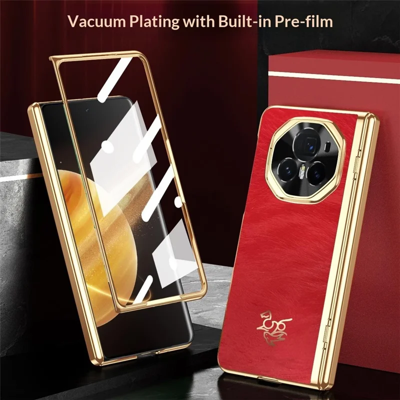 For Honor Magic V3 5G Case Horse Pattern Hinge Protection Hard PC Phone Cover with Front Screen Protector