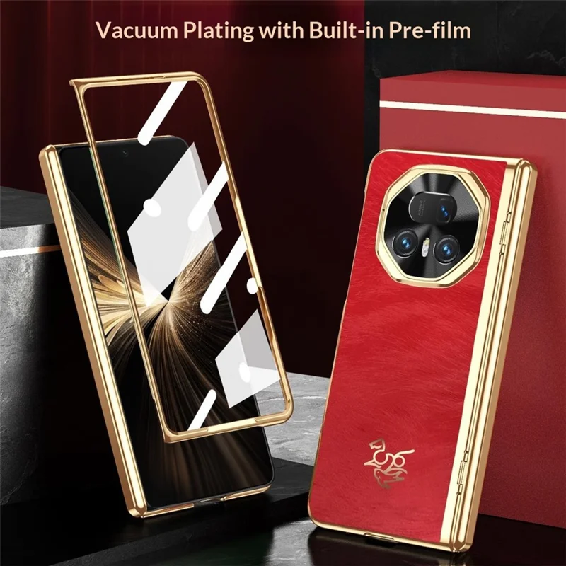 Cover per Honor Magic V5 5G con Motivo Cavallo, Protezione per Cerniera, Custodia Rigida in PC con Proteggi Schermo Frontale