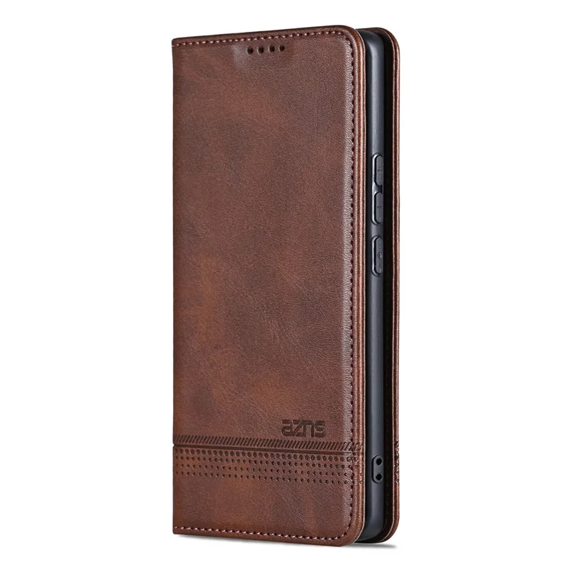 AZNS For Oppo Reno15 Pro 5G (Global) / Reno15 5G (China) Case Cowhide Texture PU Leather Wallet Phone Cover - Coffee