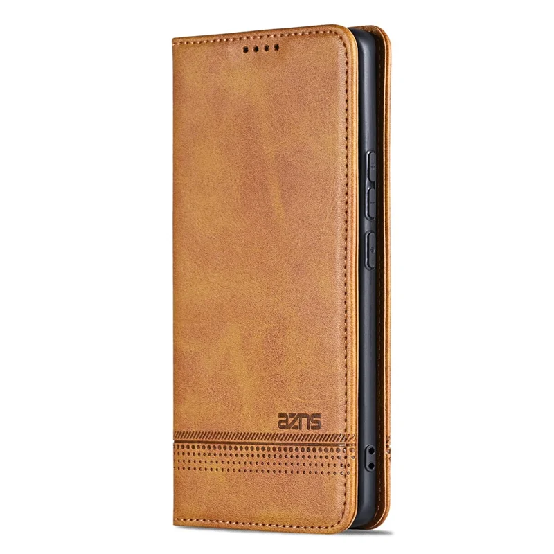 AZNS For Oppo Reno15 Pro Max 5G (Global) / Reno15 Pro 5G (China) Case Cowhide Texture PU Leather Wallet Phone Cover - Brown