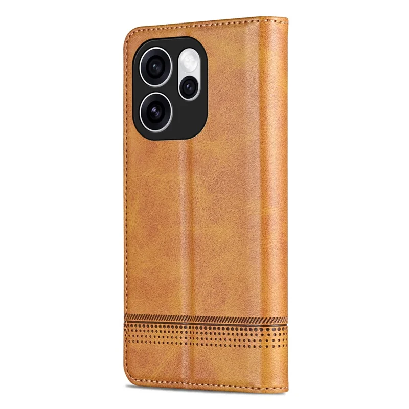 AZNS For Oppo Reno15 Pro Max 5G (Global) / Reno15 Pro 5G (China) Case Cowhide Texture PU Leather Wallet Phone Cover - Brown