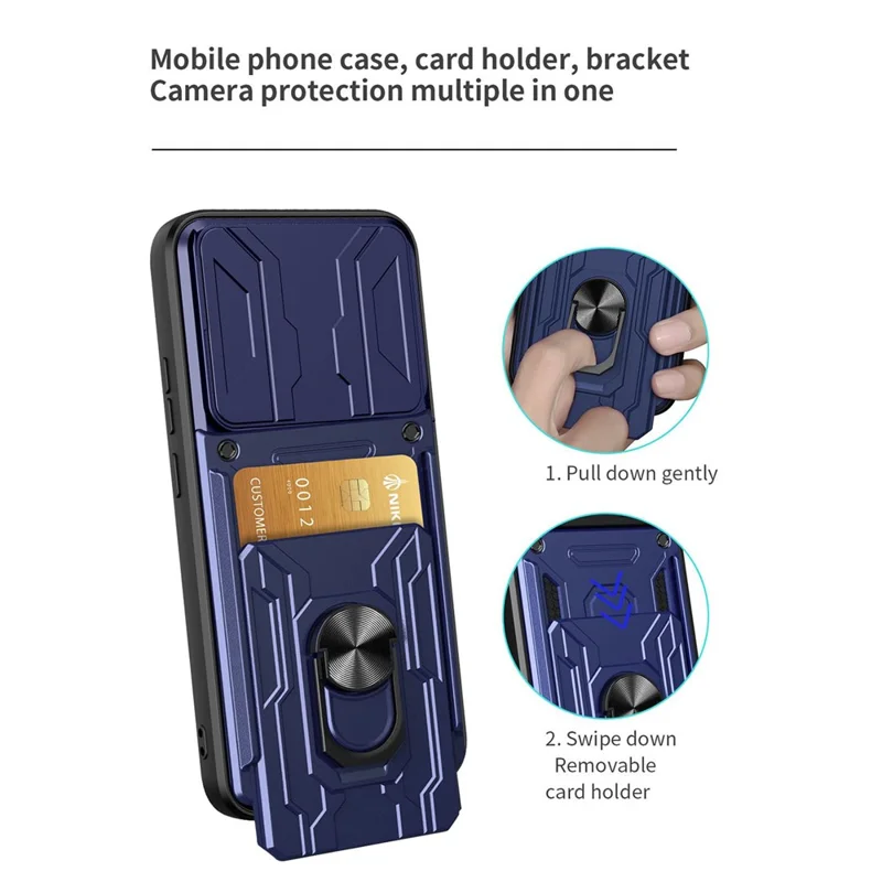 Capa para Telemóvel Oppo Find X9 5G, PC + TPU com Suporte e Tampa de Câmara - Preto