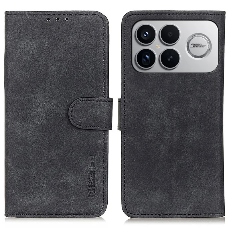 KHAZNEH til Xiaomi Redmi K90 Pro Max 5G / Poco F8 Ultra Taske i PU-læder med Retrostruktur til Telefon - Sort