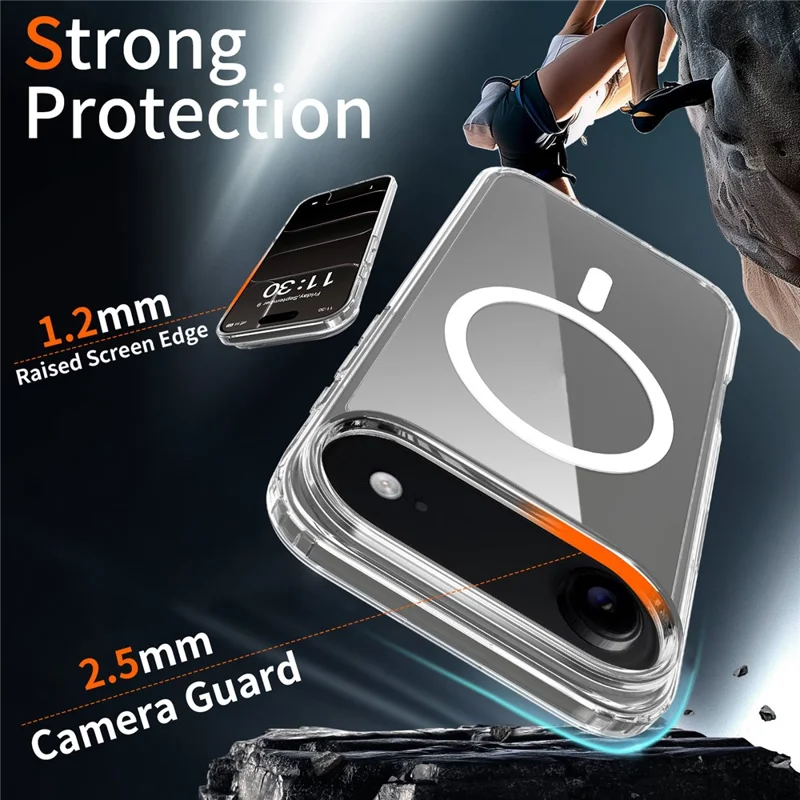 Compra al por mayor de funda magnética transparente para iPhone Air, compatible con MagSafe, funda trasera de 1,5 mm de TPU y PC, transparente