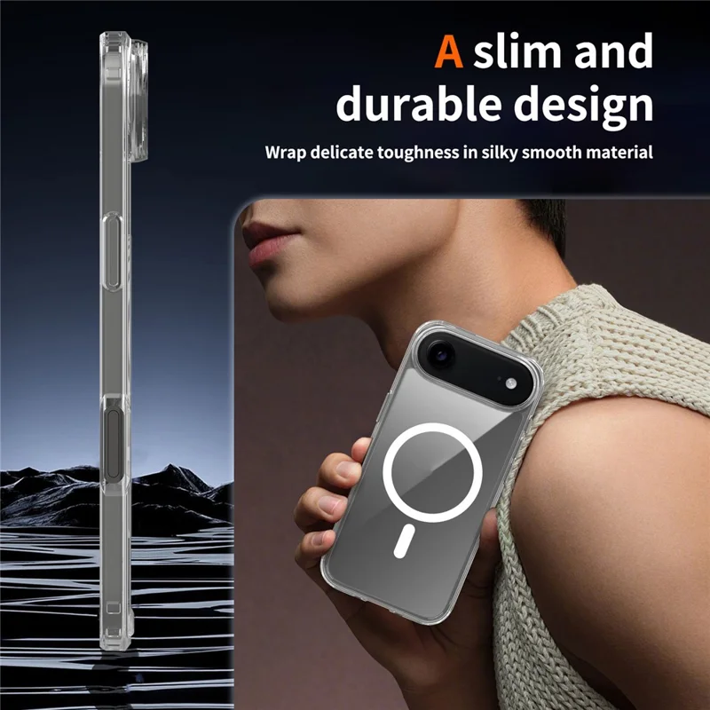 Compra al por mayor de funda magnética transparente para iPhone Air, compatible con MagSafe, funda trasera de 1,5 mm de TPU y PC, transparente