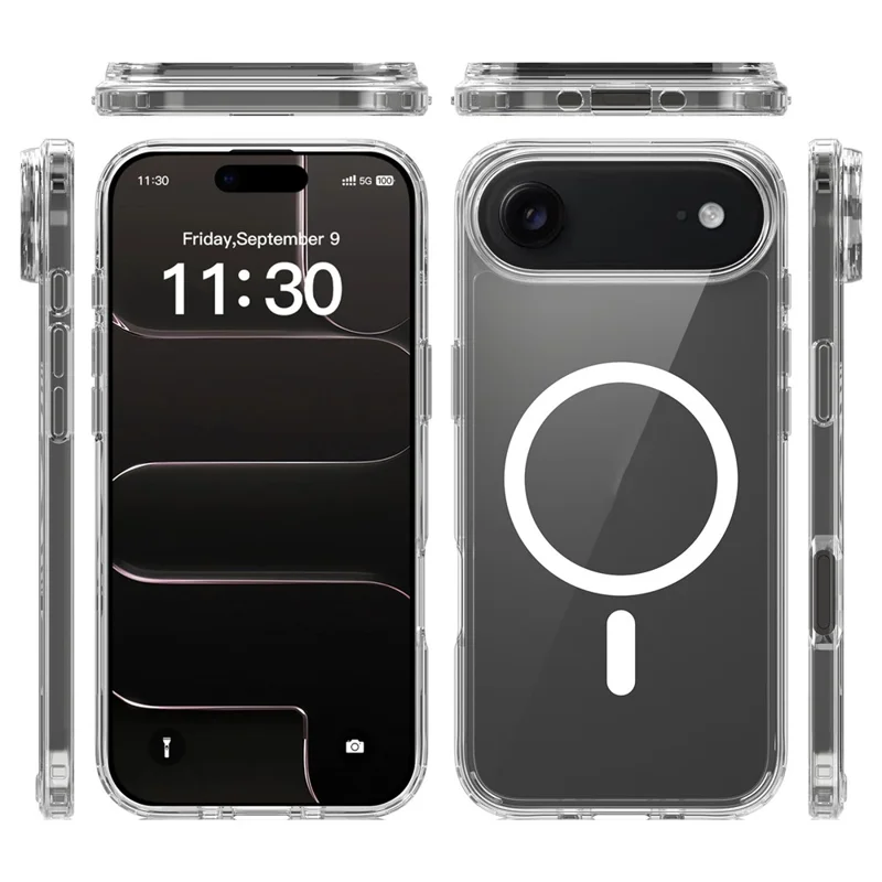 Compra al por mayor de funda magnética transparente para iPhone Air, compatible con MagSafe, funda trasera de 1,5 mm de TPU y PC, transparente