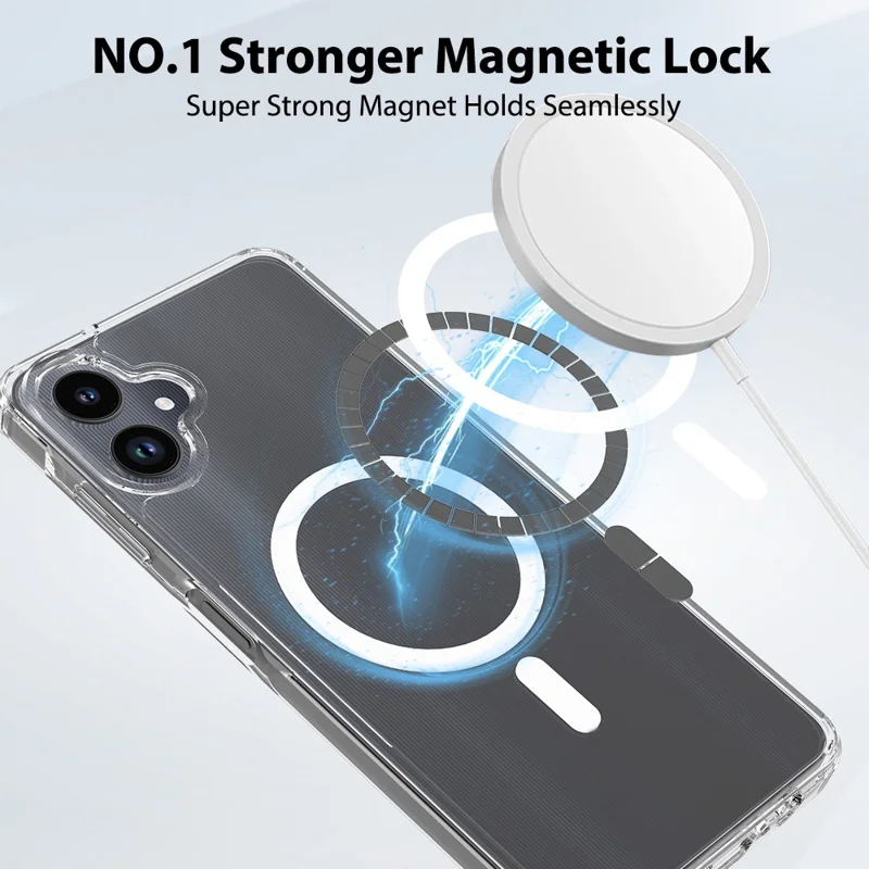 Bulk Purchasing For Samsung Galaxy A06 5G Magnetic Case Crystal Clear 1.5mm TPU PC Phone Back Cover  - Transparent