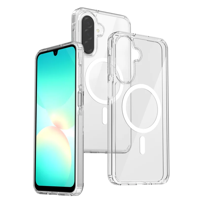 Bulk Purchasing For Samsung Galaxy A17 5G Magnetic Case Crystal Clear 1.5mm TPU PC Phone Back Cover - Transparent