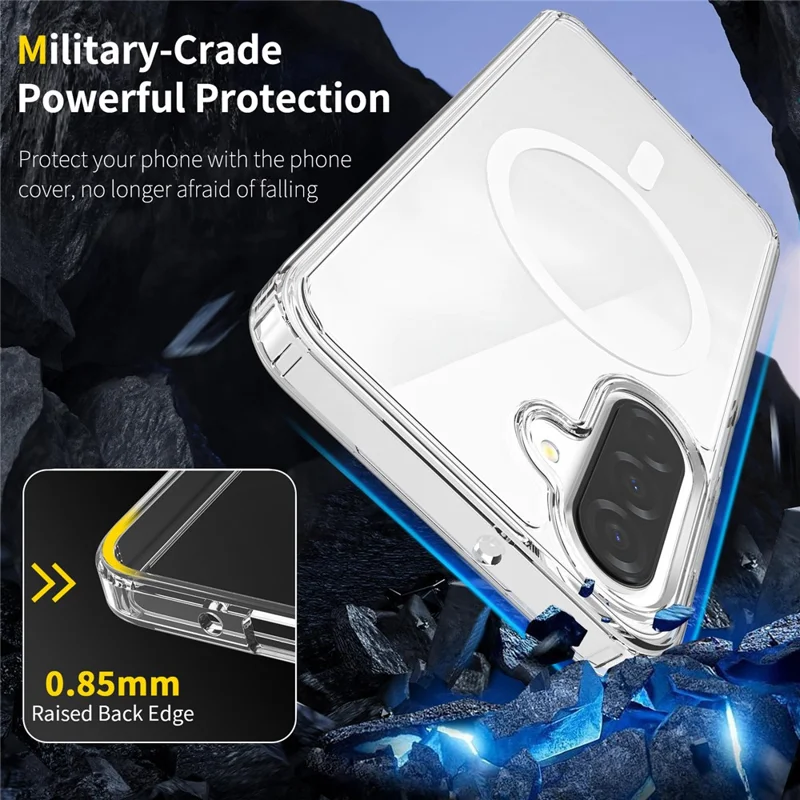 Bulk Purchasing For Samsung Galaxy A17 5G Magnetic Case Crystal Clear 1.5mm TPU PC Phone Back Cover - Transparent