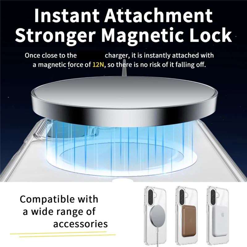 Bulk Purchasing For Samsung Galaxy A17 5G Magnetic Case Crystal Clear 1.5mm TPU PC Phone Back Cover - Transparent