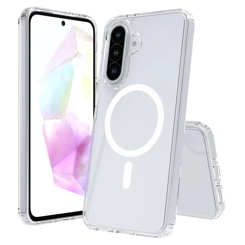 Bulk Purchasing For Samsung Galaxy A36 5G Magnetic Case Crystal Clear 1.5mm TPU PC Phone Back Cover- Transparent
