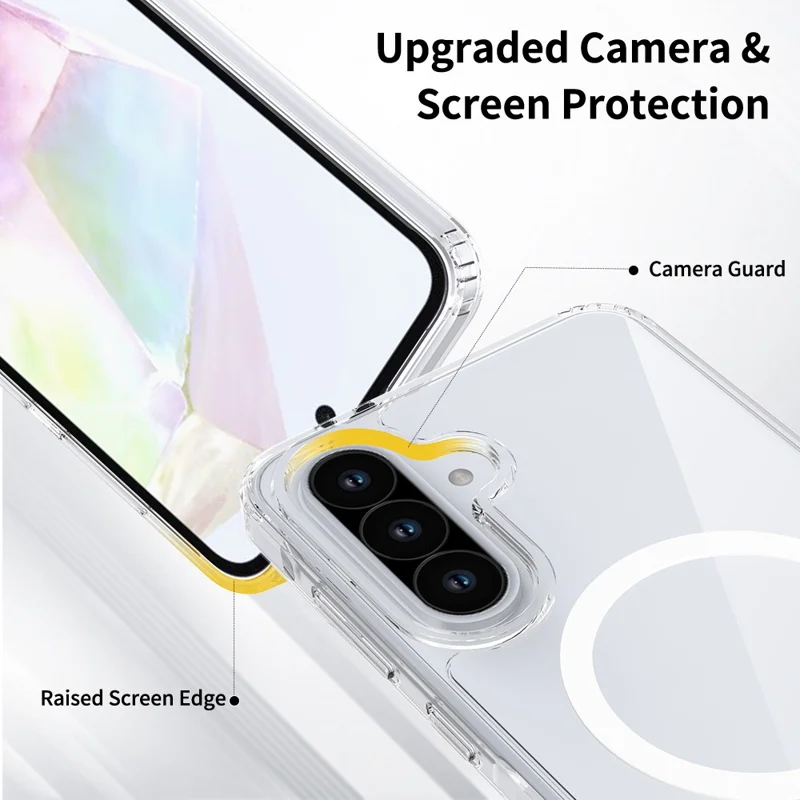 Bulk Purchasing For Samsung Galaxy A36 5G Magnetic Case Crystal Clear 1.5mm TPU PC Phone Back Cover- Transparent