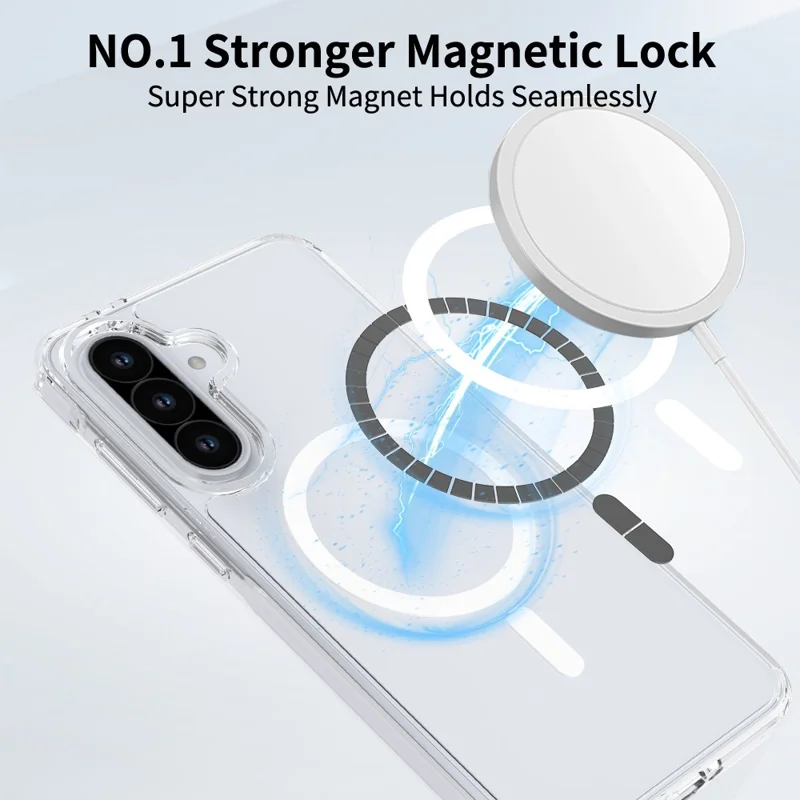 Bulk Purchasing For Samsung Galaxy A36 5G Magnetic Case Crystal Clear 1.5mm TPU PC Phone Back Cover- Transparent