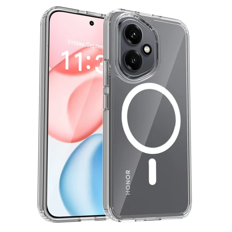 Bulk Purchasing For Honor 400 5G (Global) Magnetic Case Crystal Clear 1.5mm TPU PC Phone Back Cover  - Transparent