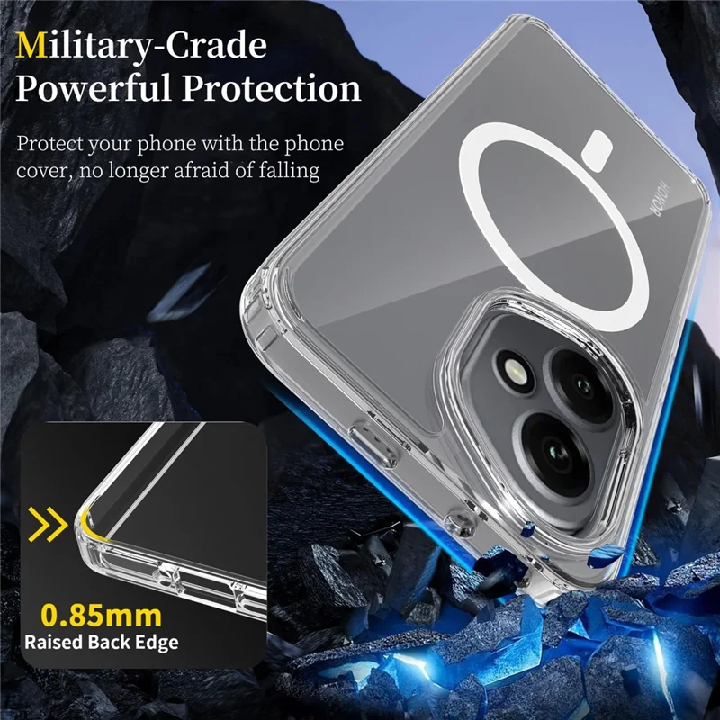 Bulk Purchasing For Honor 400 5G (Global) Magnetic Case Crystal Clear 1.5mm TPU PC Phone Back Cover  - Transparent