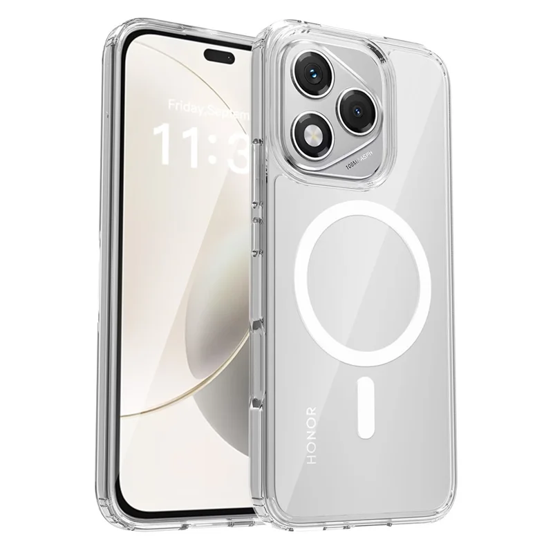 Bulk Purchasing For Honor 400 Lite 5G Magnetic Case Crystal Clear 1.5mm TPU PC Phone Back Cover - Transparent