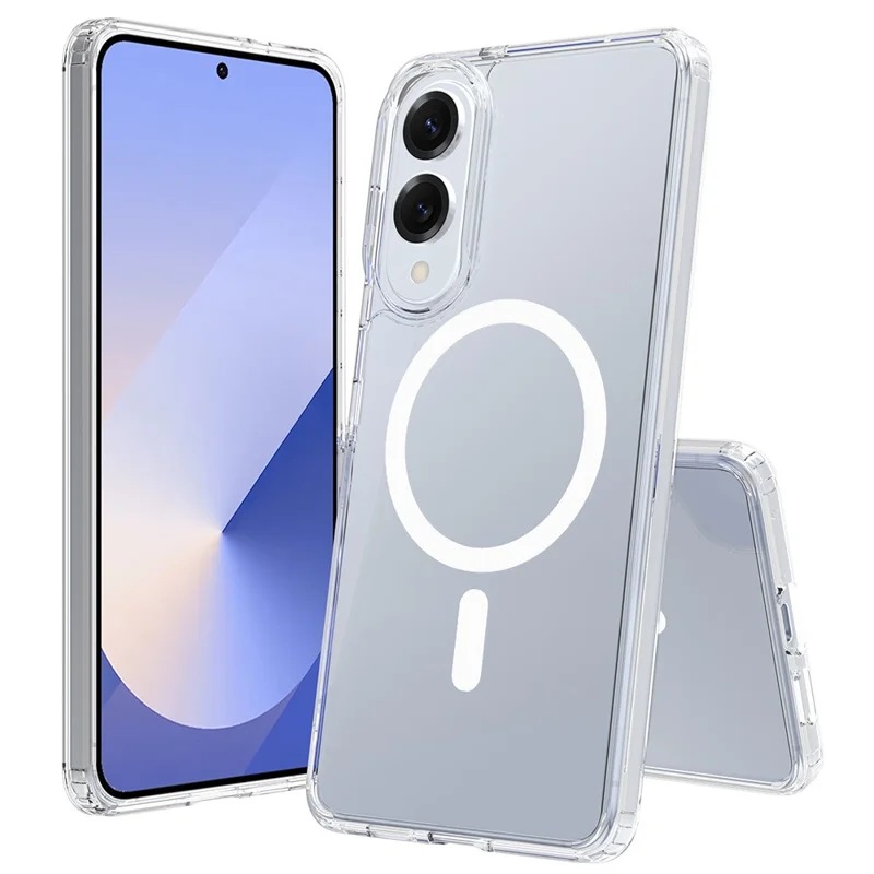 Bulk Purchasing For Samsung Galaxy S25 Edge Magnetic Case Crystal Clear 1.5mm TPU PC Phone Back Cover - Transparent