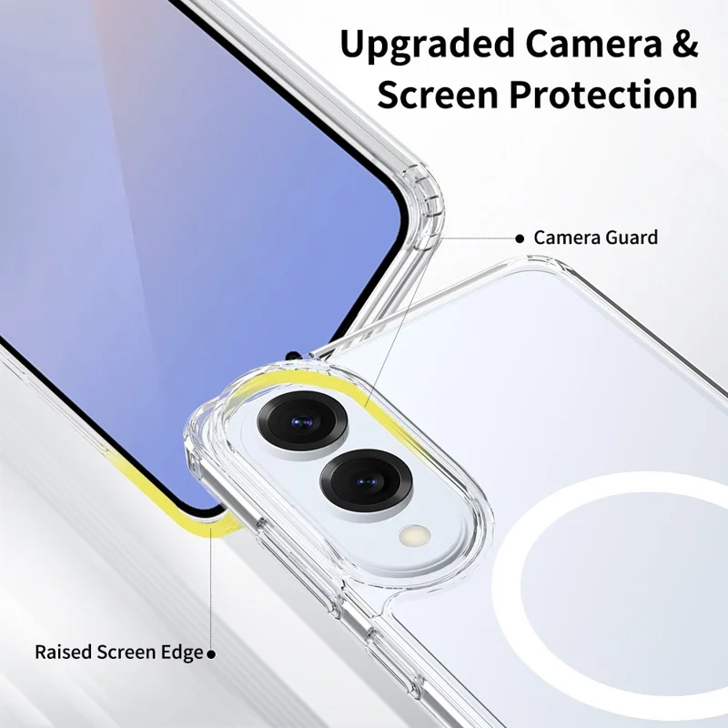 Bulk Purchasing For Samsung Galaxy S25 Edge Magnetic Case Crystal Clear 1.5mm TPU PC Phone Back Cover - Transparent