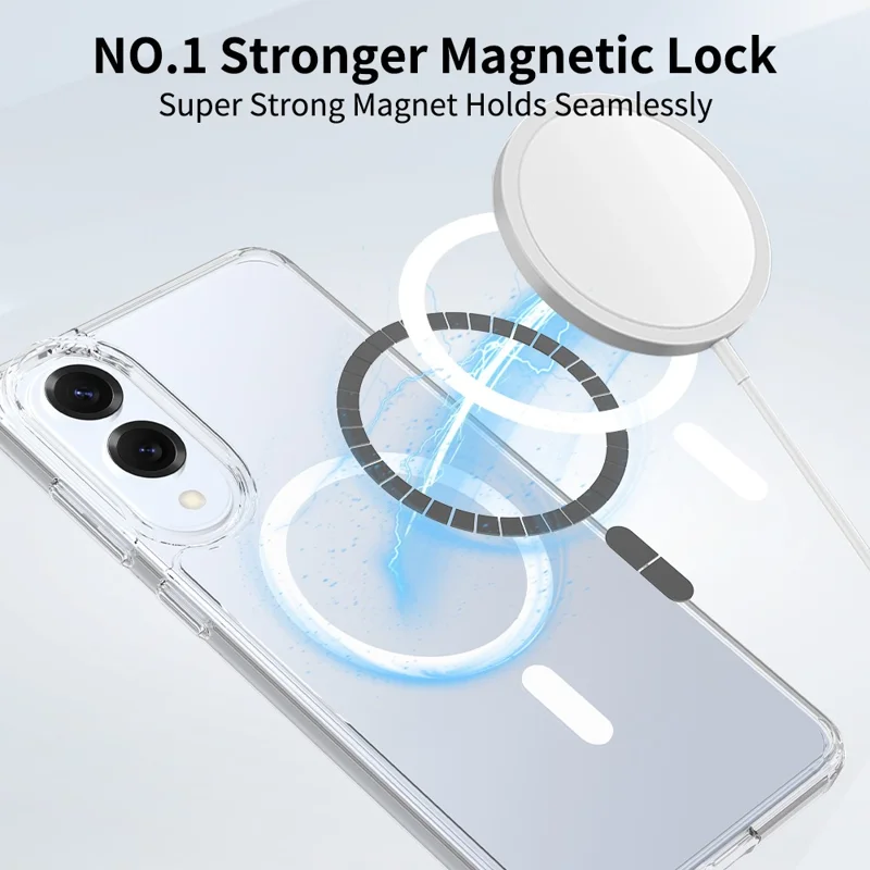 Bulk Purchasing For Samsung Galaxy S25 Edge Magnetic Case Crystal Clear 1.5mm TPU PC Phone Back Cover - Transparent