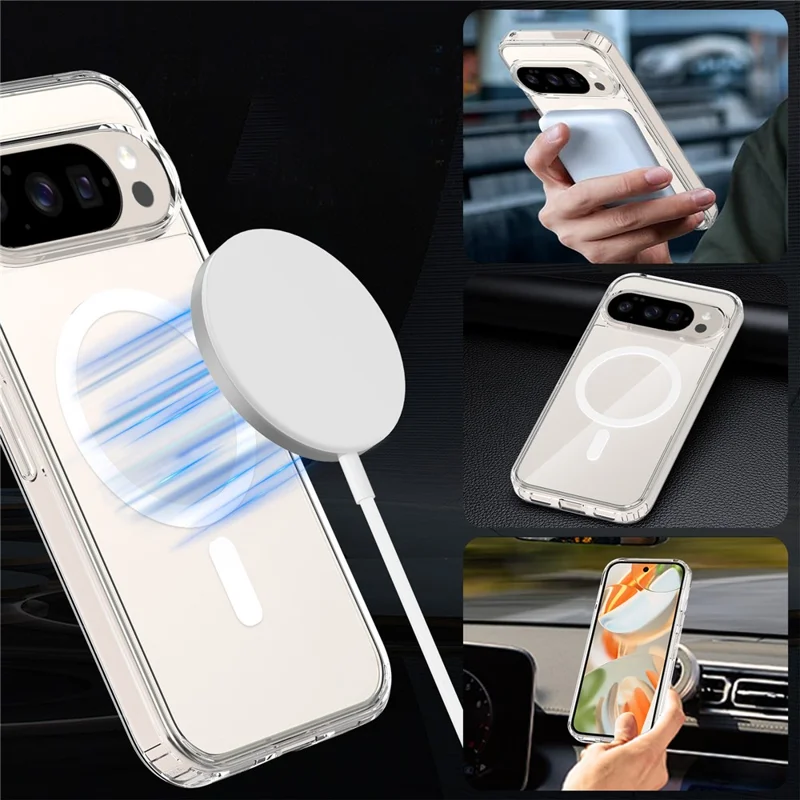 Bulk Purchasing  Phone Case For Google Pixel 10  /  10 Pro  Magnetic Crystal Clear 1.5mm TPU PC Phone Back Cover - Transparent