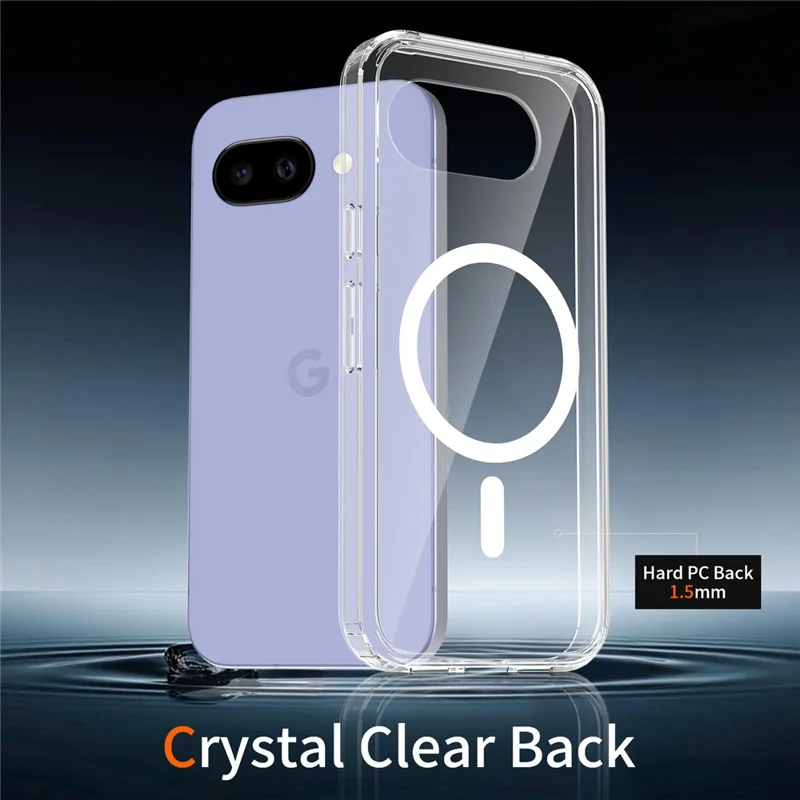Bulk Purchasing For Google Pixel 10a Magnetic Case Crystal Clear 1.5mm TPU PC Phone Back Cover - Transparent