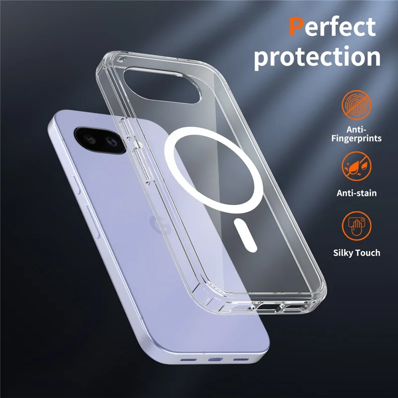Bulk Purchasing For Google Pixel 10a Magnetic Case Crystal Clear 1.5mm TPU PC Phone Back Cover - Transparent