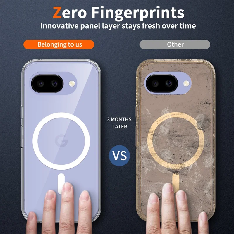 Bulk Purchasing For Google Pixel 10a Magnetic Case Crystal Clear 1.5mm TPU PC Phone Back Cover - Transparent