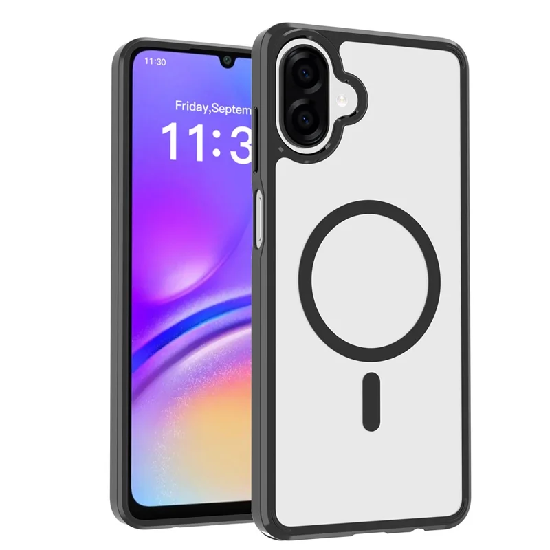 Bulk Purchasing For Samsung Galaxy A07 4G Magnetic Case Crystal Clear 1.5mm TPU PC Phone Back Cover - Black