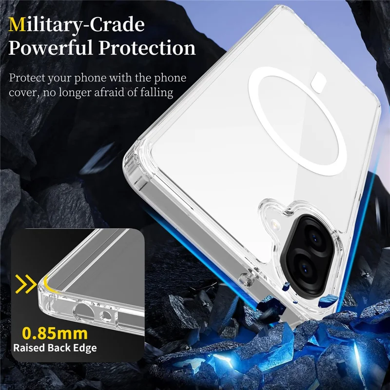 Bulk Purchasing For Samsung Galaxy A07 4G Magnetic Case Crystal Clear 1.5mm TPU PC Phone Back Cover - Black