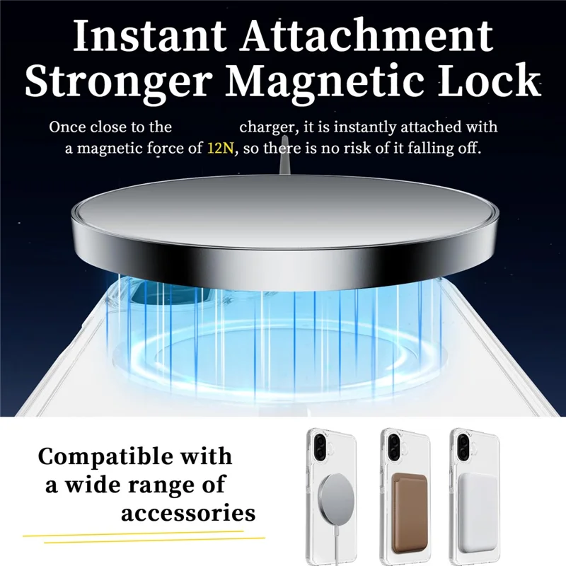 Bulk Purchasing For Samsung Galaxy A07 4G Magnetic Case Crystal Clear 1.5mm TPU PC Phone Back Cover - Black