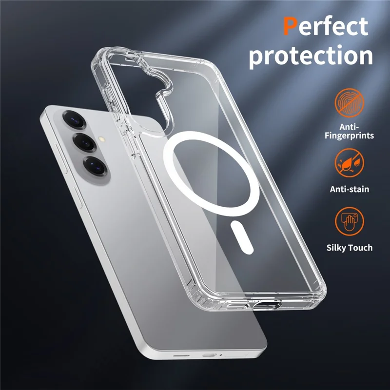 Bulk Purchasing For Samsung Galaxy S26+ Magnetic Case Crystal Clear 1.5mm TPU PC Phone Back Cover - Transparent