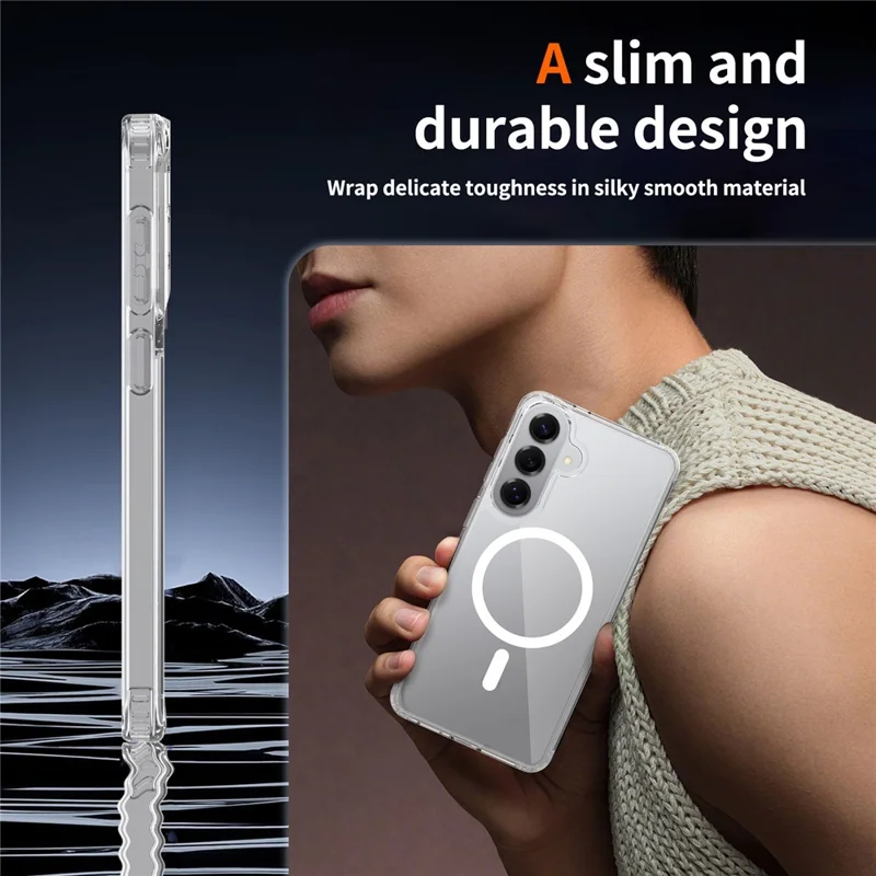 Bulk Purchasing For Samsung Galaxy S26+ Magnetic Case Crystal Clear 1.5mm TPU PC Phone Back Cover - Transparent