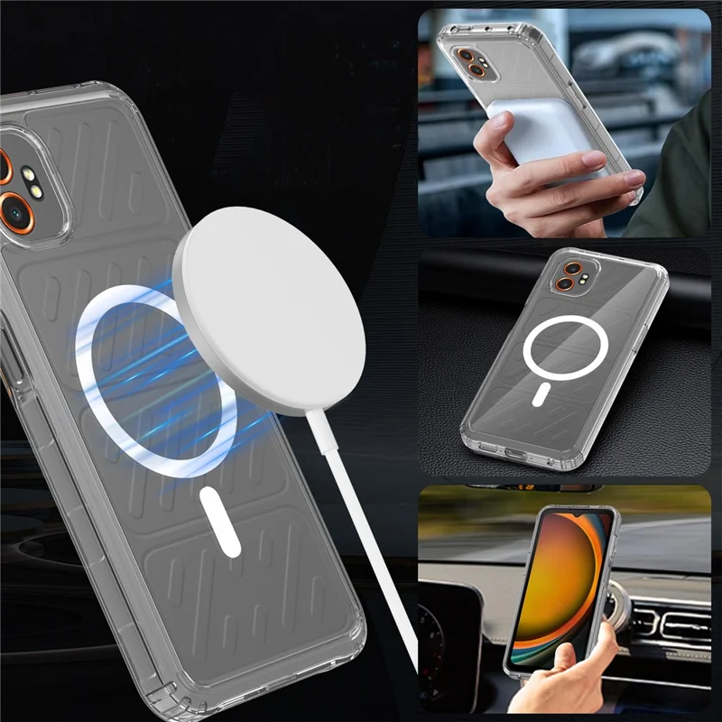 Acquisto all'ingrosso per custodia magnetica trasparente da 1,5 mm in TPU e PC per Samsung Galaxy XCover7 Pro - Trasparente