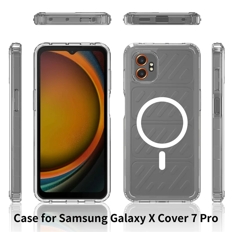 Acquisto all'ingrosso per custodia magnetica trasparente da 1,5 mm in TPU e PC per Samsung Galaxy XCover7 Pro - Trasparente