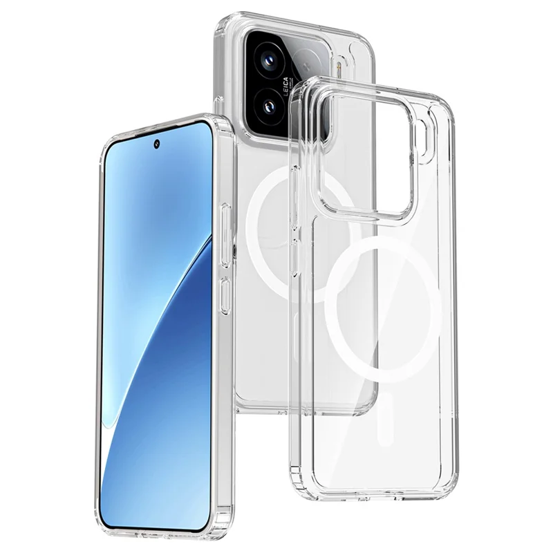 Bulk Purchasing For Xiaomi 15 Magnetic Case Crystal Clear 1.5mm TPU PC Phone Back Cover - Transparent