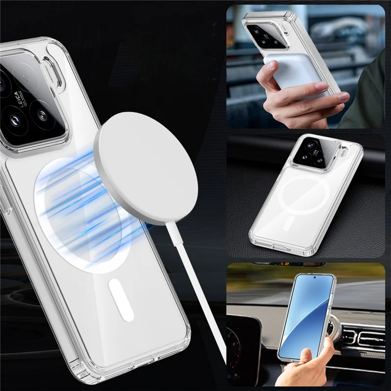 Bulk Purchasing For Xiaomi 15 Magnetic Case Crystal Clear 1.5mm TPU PC Phone Back Cover - Transparent