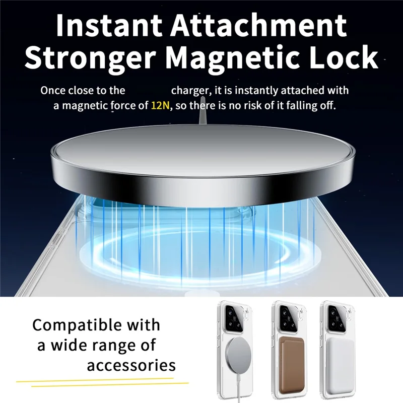 Bulk Purchasing For Xiaomi 15 Magnetic Case Crystal Clear 1.5mm TPU PC Phone Back Cover - Transparent