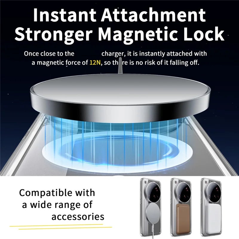 Bulk Purchasing For Xiaomi 15 Ultra Magnetic Case Crystal Clear 1.5mm TPU PC Phone Back Cover - Black